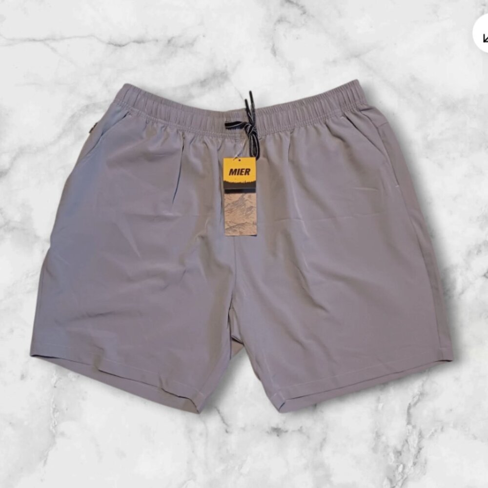 MIER Men's Athletic Running Shorts XXL 7'' Quick Dry Zipper Pockets for Workout